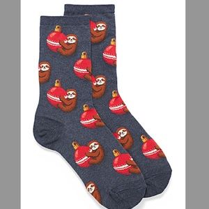 Hotsox Holiday Christmas festive sloth socks NWT